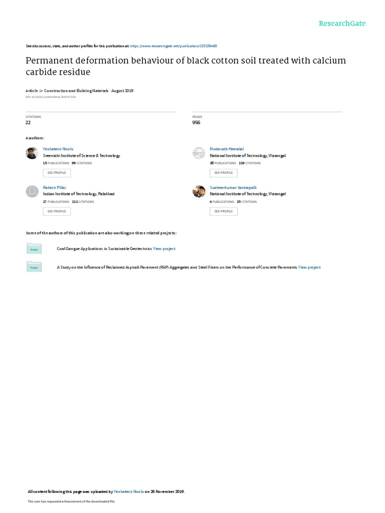 Construction and Building Material Journal PDF Deformation