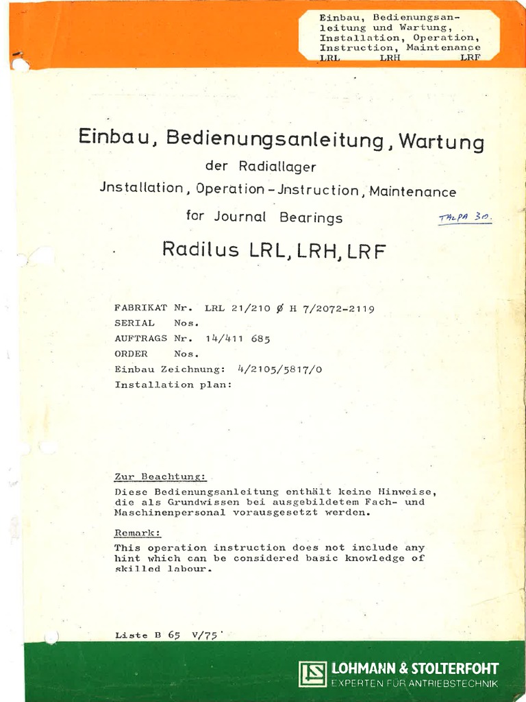 Reduction Gear Journal Bearings | PDF