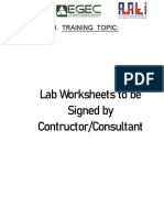 9. Lab Work sheets samples to be signed