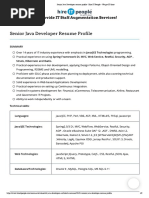 Senior Java Developer Resume | PDF | Java Server Pages | Java Platform