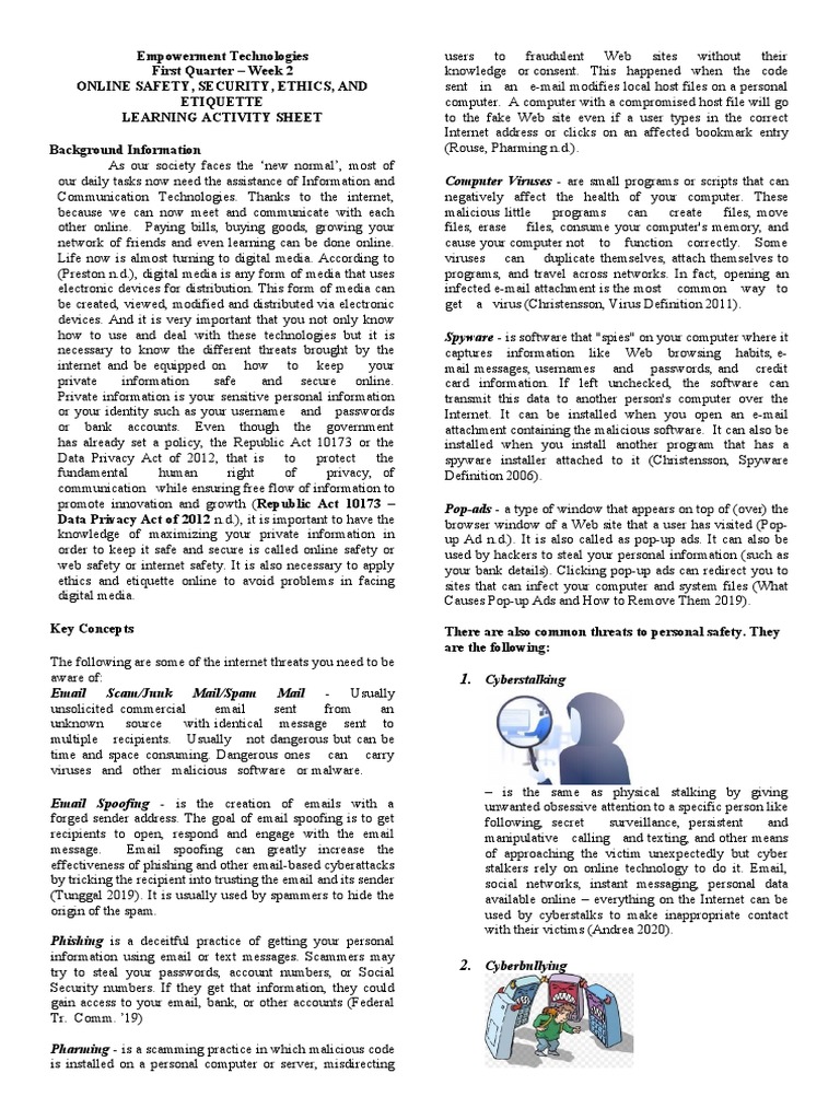 Online Safety and Ethics Guide | PDF | Spamming | Malware