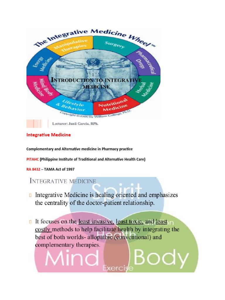 Introduction to integrative medicine pdf
