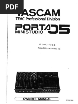 Tascam Porta 05 Ministudio | PDF