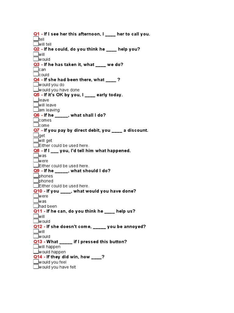 Conditional Sentences Practice | PDF