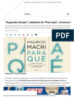 "Segundo Tiempo" - Adelanto de "Para Qué", El Nuevo Libro de Mauricio Macri - Infobae