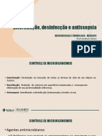 Aula 2.3 - Esterilização, Desinfecção e Antissepsia