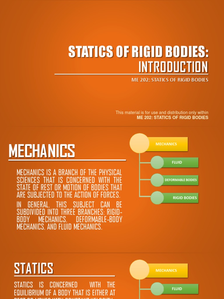 Statics of Rigid Bodies. 01. Introduction To Rigid Bodies PDF