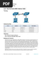 7.3.7 Lab - View The Switch MAC Address Table