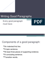 Writing Good Paragraphs