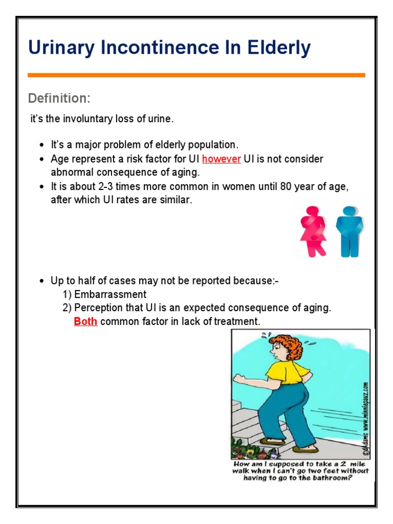 Urinary Incontinence in Elderly Definition PDF Urinary
