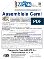 Assembleia Geral: Campanha Salarial 2022 Dos Trabalhadores Da V.tal