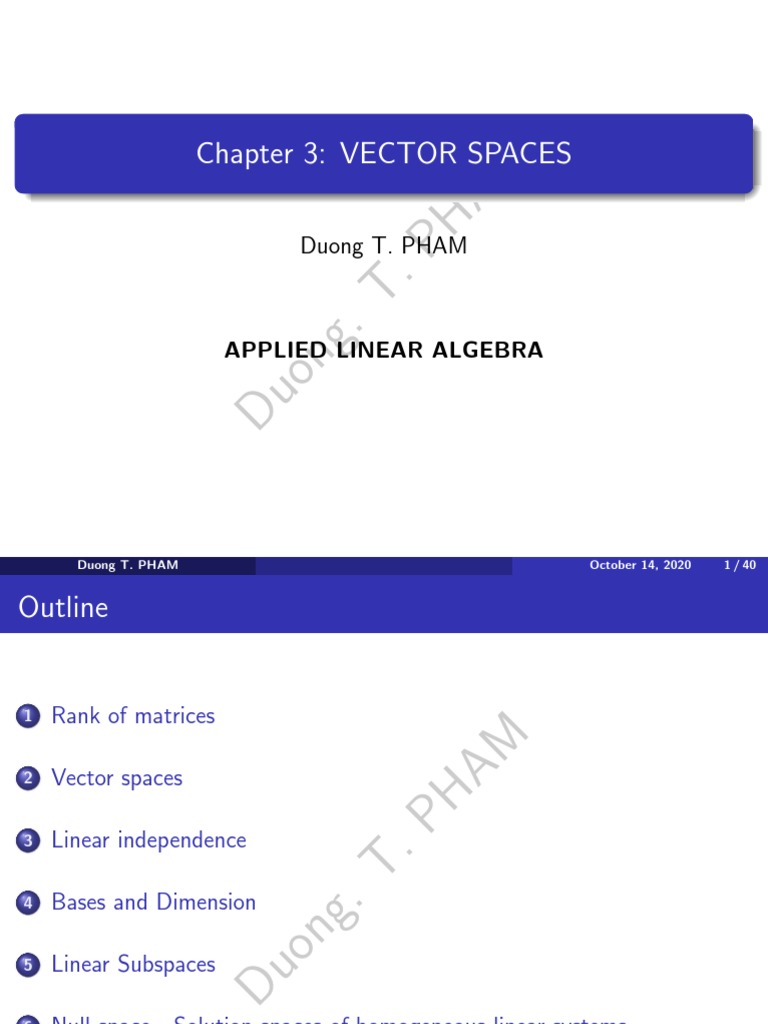 C3 Applied Linear Algebra | PDF | Basis (Linear Algebra) | Determinant