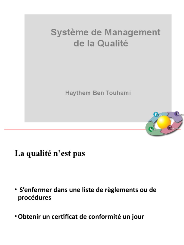 Systeme Management Qualite | PDF | Système de management de la qualité ...