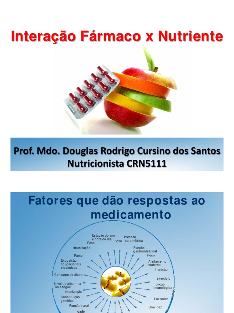 3 - Interacao Droga X Nutriente II | PDF | Farmacocinética | Nutrientes