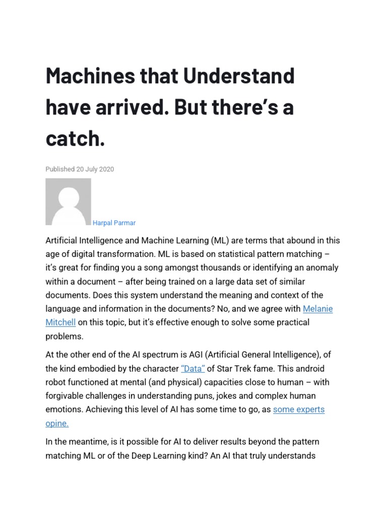 Machines That Understand Have Arrived NLU | PDF | Artificial ...