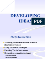 Developing Ideas