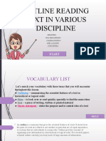 Outline Reading Text in Various Discipline
