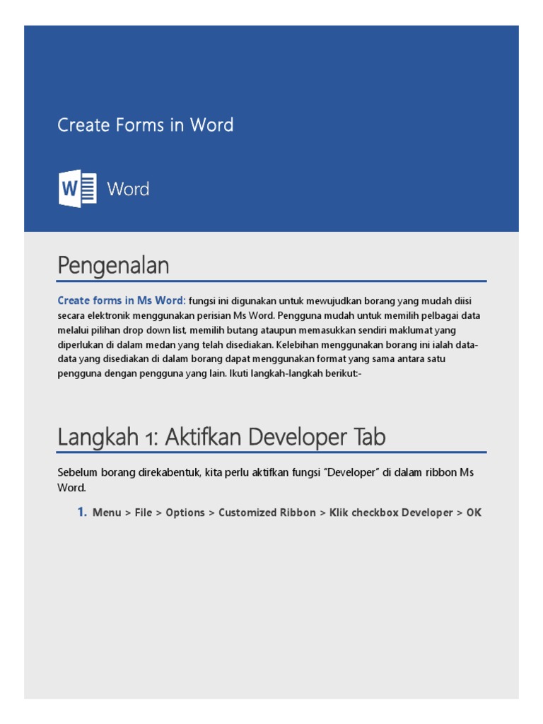 How To Make Forms In Word Document