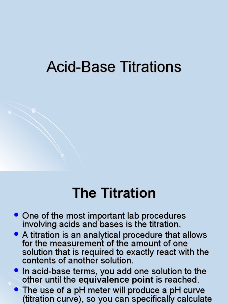 AcidBase Titration PPt PDF Titration Chemistry