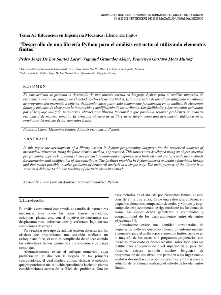 Librería Python para Elementos Finitos | PDF | Método de elementos ...