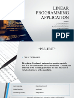 Linear Programming Application PPT Report