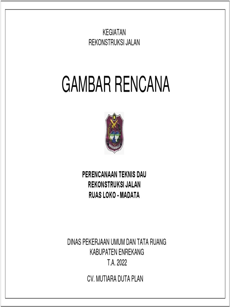Rencana Rekonstruksi Jalan Lokok-Madata | PDF