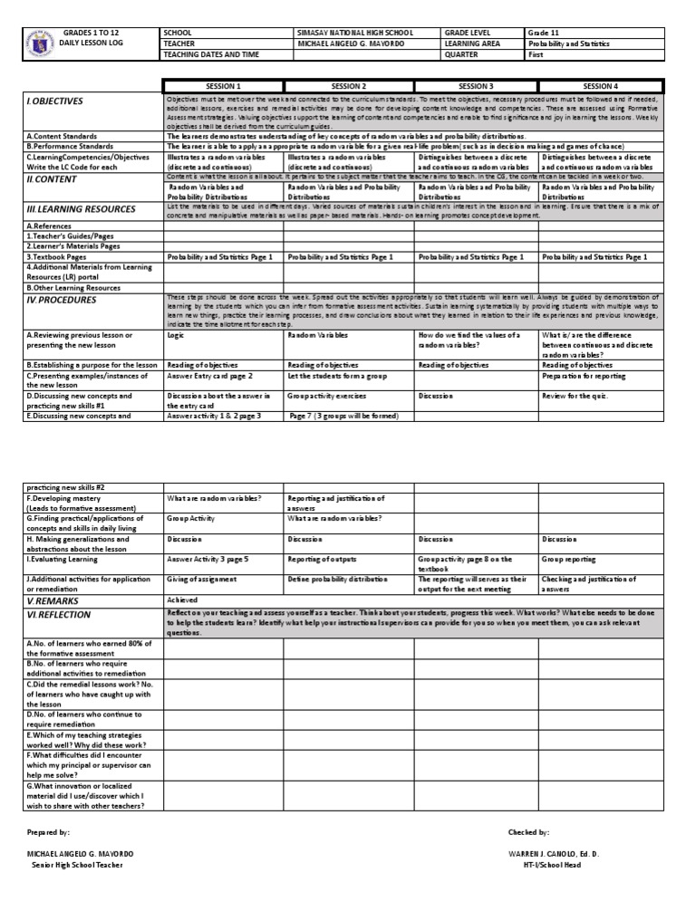 I objectives pdf learning statistics