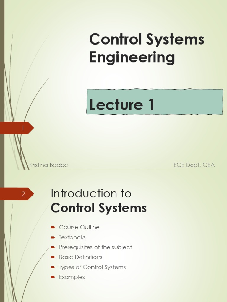 Introduction to Control Systems | PDF