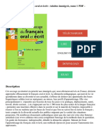 Apprentissage du français oral et écrit _ Adultes immigrés, tome 1 PDF - Télécharger, Lire