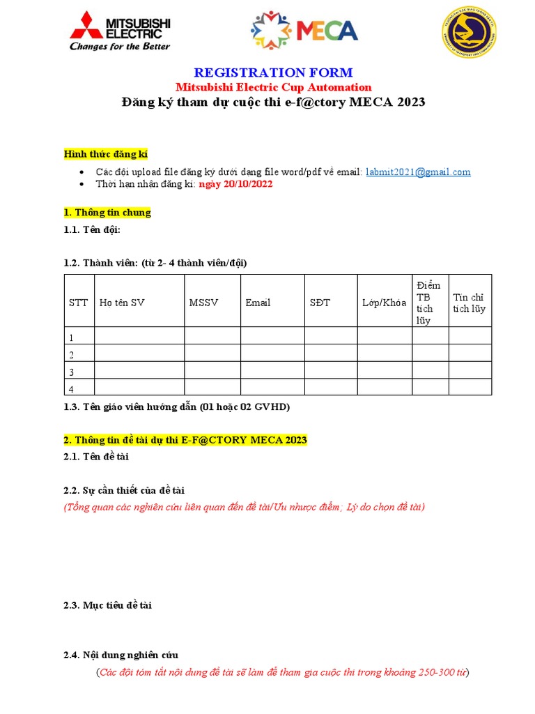 Registration Form EFacrory MECA 2023 PDF