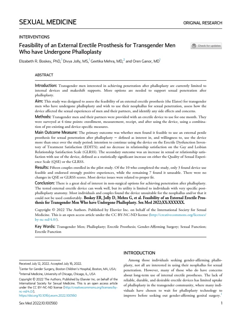 Estudo Neofalo Elator Device External Erectile Device PDF Sex