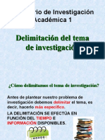 Delimitación Del Tema y La Pregunta de Investigación