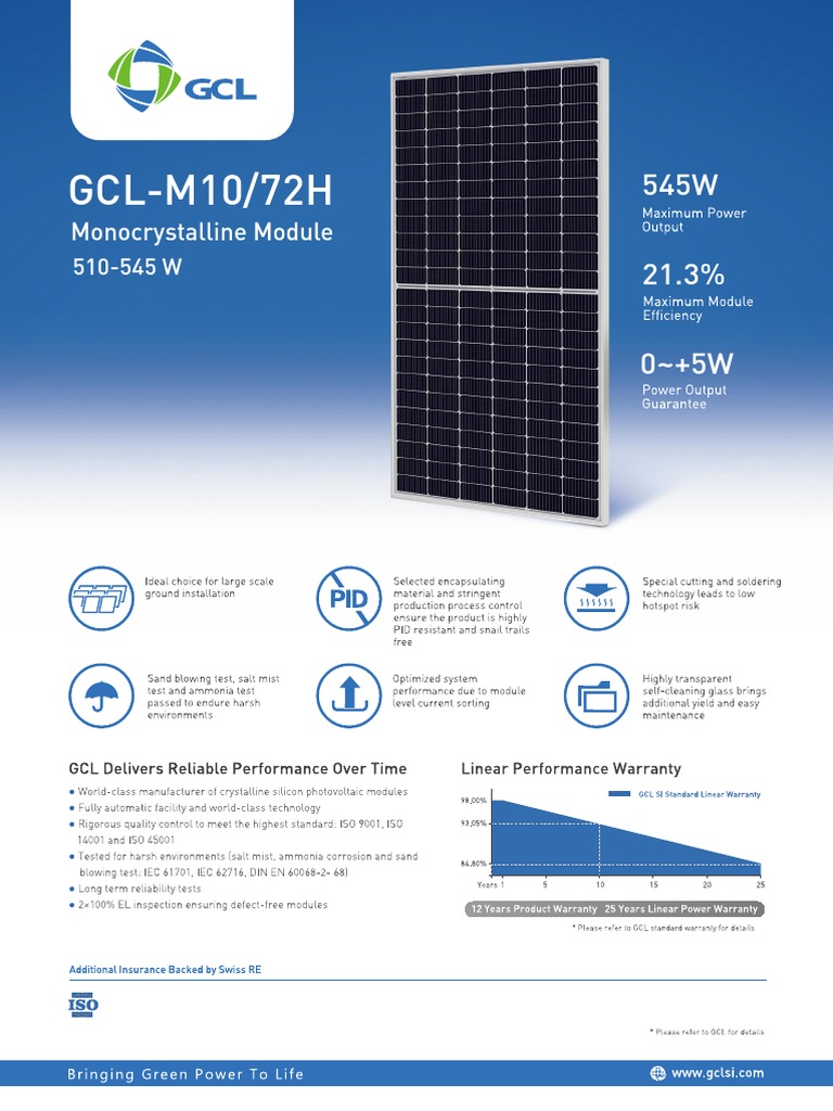 Ficha Tecnica Panel GCL | PDF | Components | Glass Applications