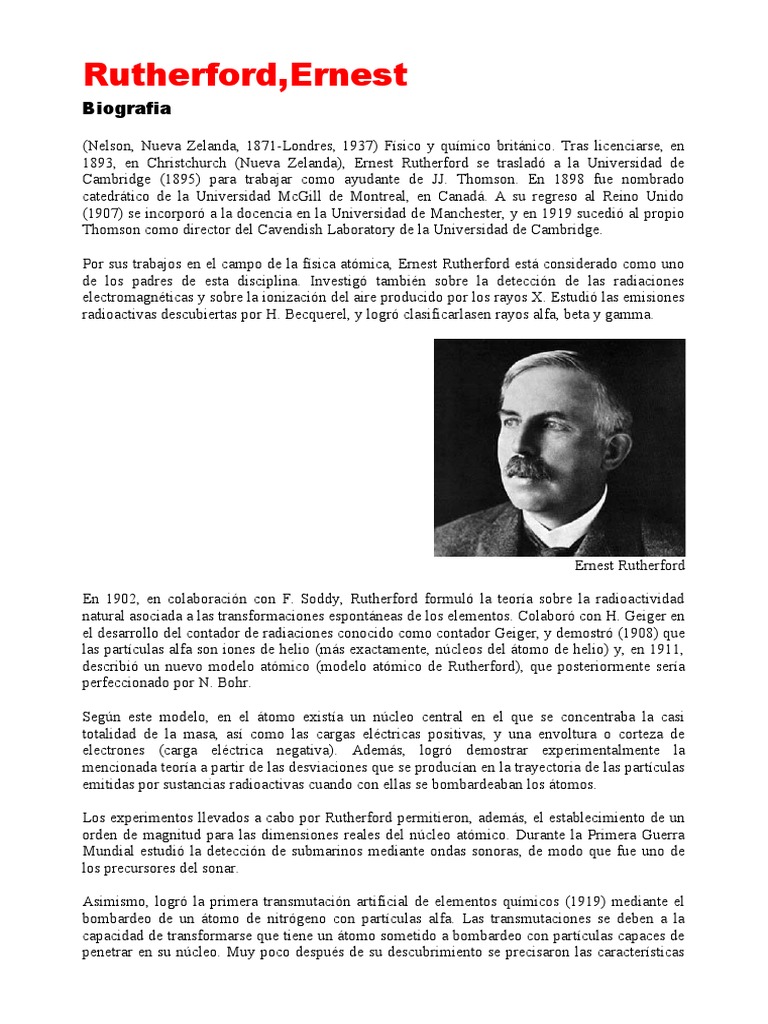 Rutherford | PDF | Núcleo atómico | Átomos
