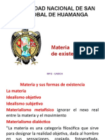 Materia y Formas de Existencia