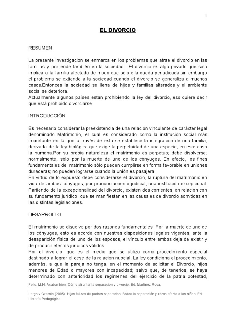 Impacto Social del Divorcio en Familias | PDF