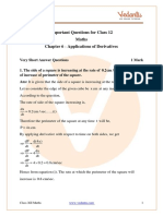 Important Questions For CBSE Class 12 Maths Chapter 6