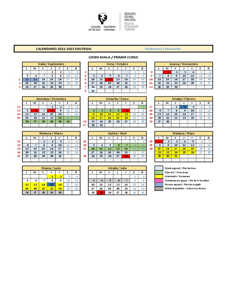 Calendario 2223 | PDF