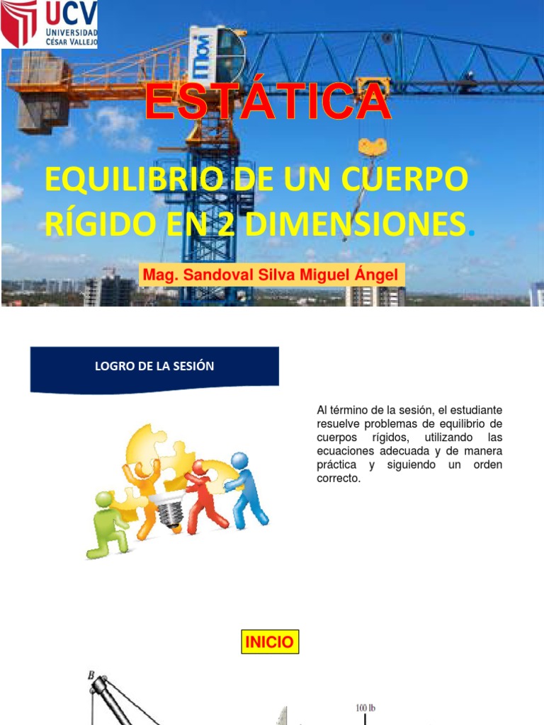 Equilibrio de Un Cuerpo Rígido en 2 Dimensiones - UCV 2022 II | PDF ...