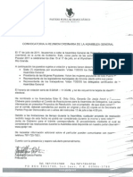 Convocatoria Reunión Ordinaria de La Asamblea General