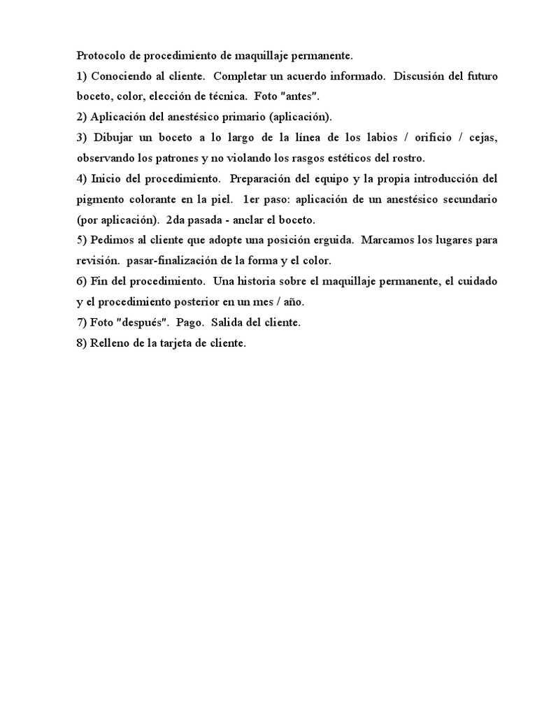 Protocolo de Maquillaje Permanente | PDF | Epidermis | Color