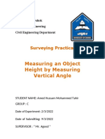 Measuring An Object Height by Measuring Vertical Angle: Surveying Practical