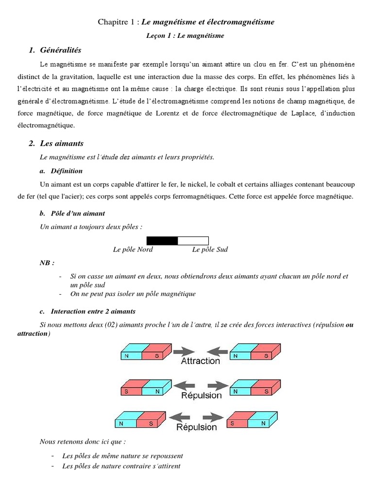 Chapitre 8 Le Champ Magnetique, PDF, Aimant permanent
