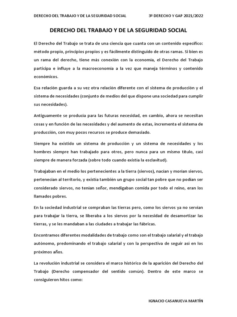 Derecho Del Trabajo y de La Seguridad Social | PDF | Derecho laboral ...