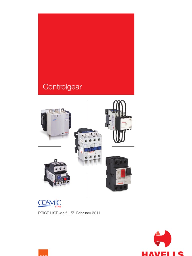 Control Gear Price List PDF Mains Electricity Relay
