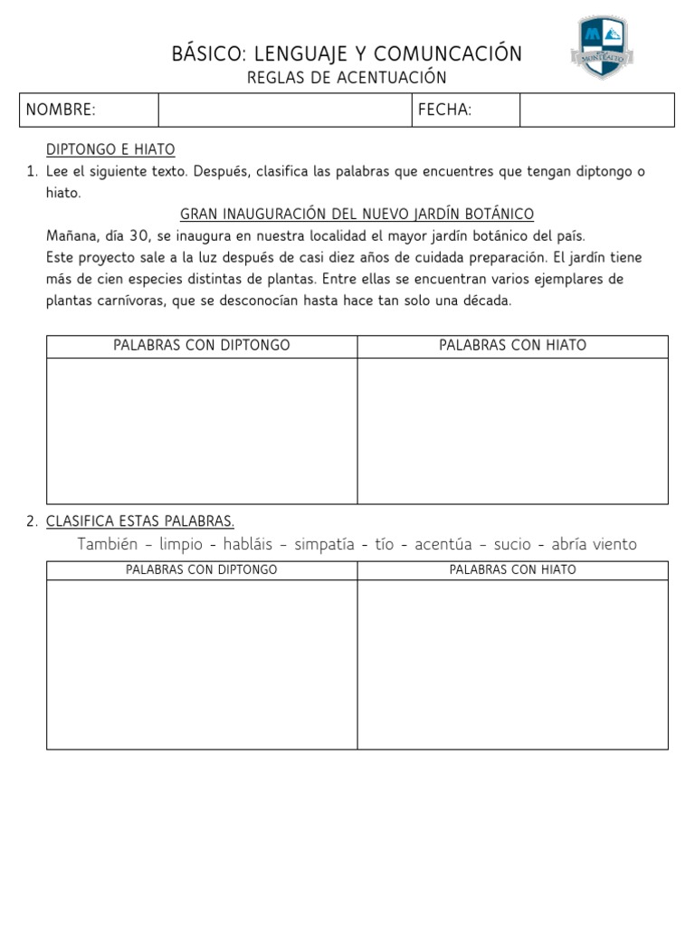 Reglas de Acentuación y Clasificación | PDF