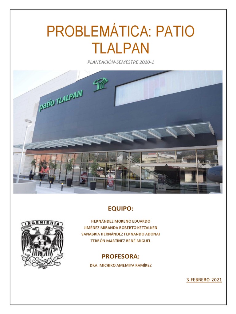 Proyecto FinalPlaneaciónProblemática Patio Tlalpan PDF