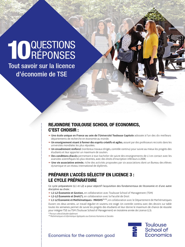 Admission à la Licence Économie TSE | PDF | Économie | Mathématiques