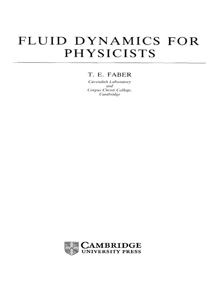 Fluid Dynamics For Physicists - Faber, T | PDF