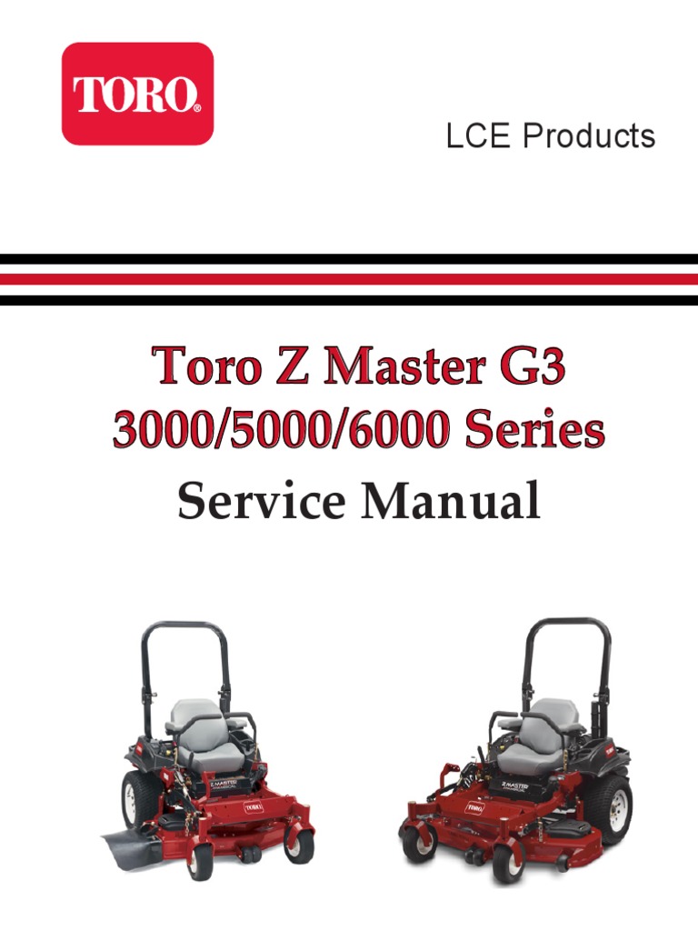 Toro Z Master G3 3000/5000/6000 Series Service Manual PDF Screw